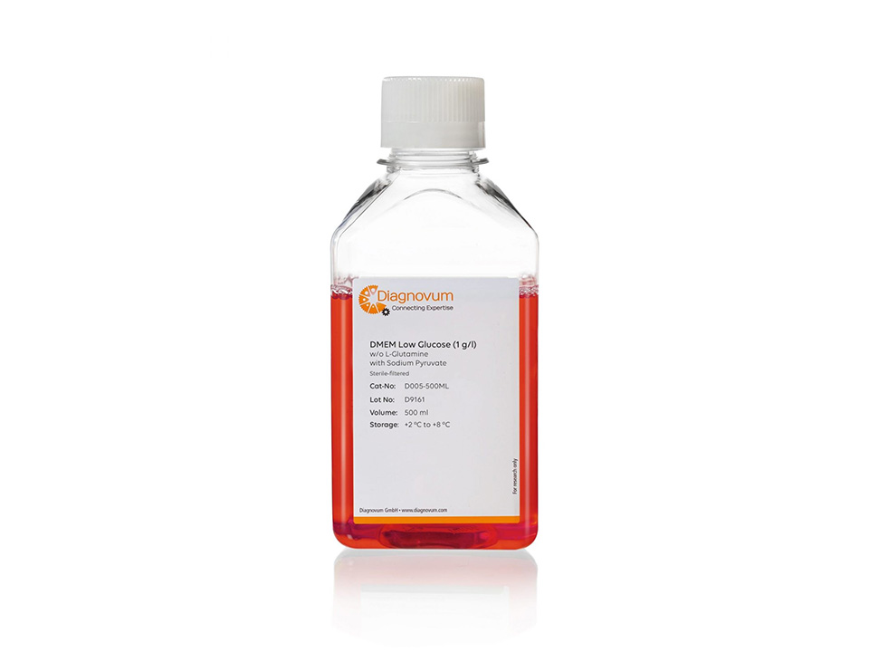 DMEM Low Glucose (1 g/l), w/o L-Glutamine, with Sodium Pyruvate / 500 ml