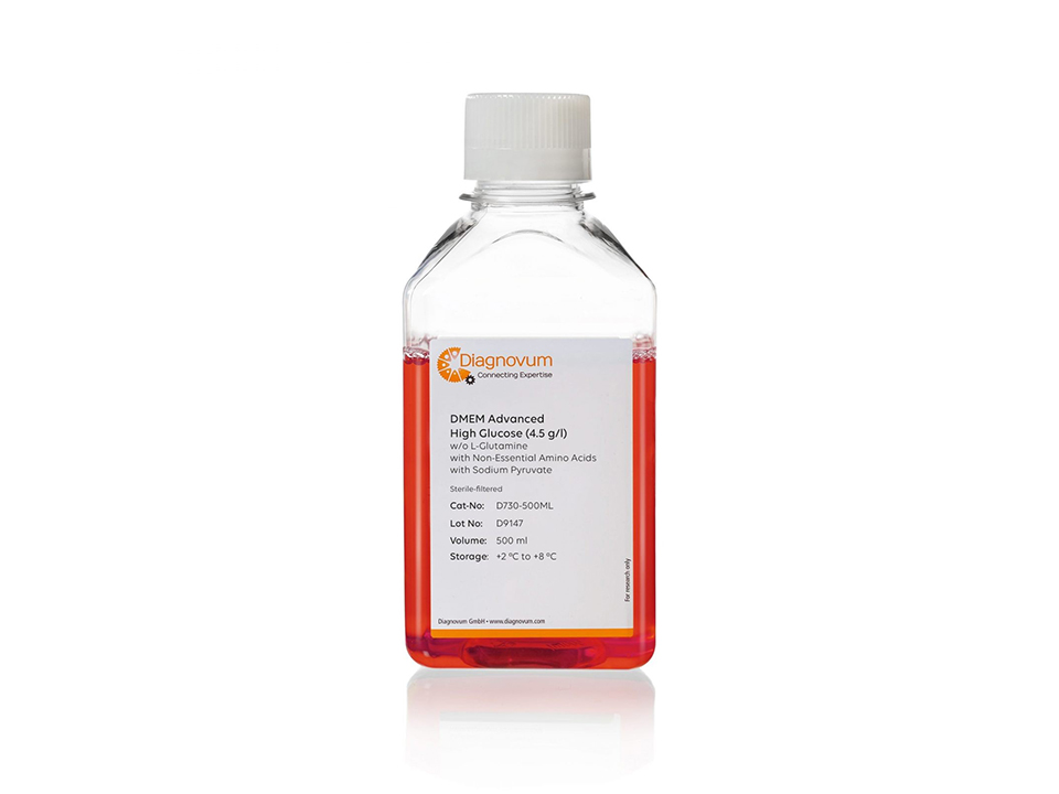 DMEM Advanced High Glucose (4.5 g/l), w/o L-Glutamine / 500 ml