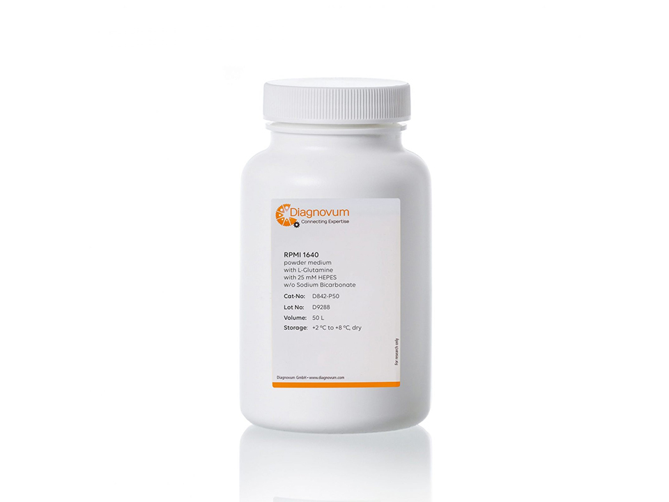 RPMI 1640, with L-Glutamine, powder medium, with 25 mM HEPES, w/o Sodium Bicarbonate / 50 L